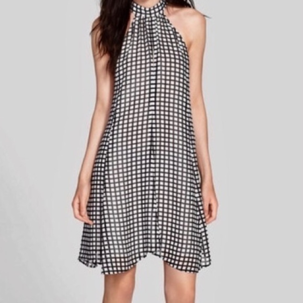 🌿VINTAGE🌿 checkerboard 60s swing dress